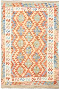 Tappeto Kilim Geometrico Arancione Avorio 124x182 Cm