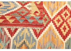 Tappeto Kilim Geometrico Rosso Azzurro 125x182 Cm