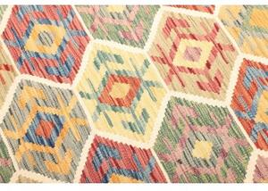 Tappeto Kilim Geometrico Rosso Corallo Giallo 128x176 Cm