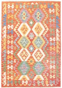 Tappeto Kilim Geometrico Arancione Multicolore 123x178 Cm