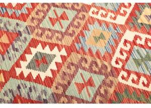 Tappeto Kilim Geometrico Rosso Multicolore 152x202 Cm