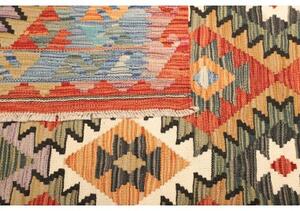 Tappeto Kilim Geometrico Arancione Azzurro 125x180 Cm