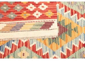 Tappeto Kilim Geometrico Rosso Mattone Multicolore 127x172 Cm