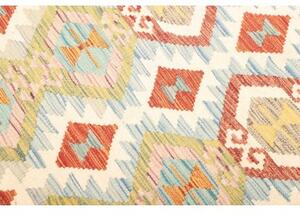 Tappeto Kilim Geometrico Avorio Rosso Mattone 124x184 Cm