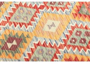 Tappeto Kilim Geometrico Rosso Mattone Multicolore 127x172 Cm