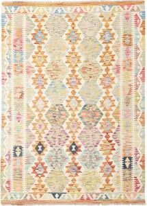 Tappeto Kilim Geometrico Avorio Multicolore 129x184 Cm