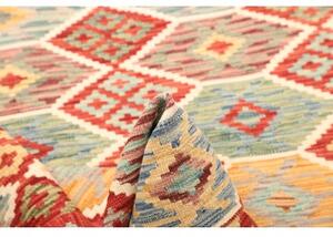 Tappeto Kilim Geometrico Rosso Azzurro 125x182 Cm