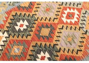 Tappeto Kilim Geometrico Arancione Azzurro 125x180 Cm