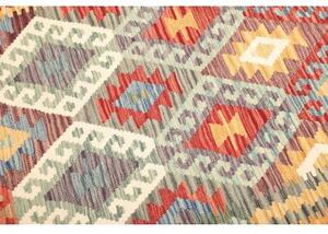Tappeto Kilim Geometrico Blu Multicolore 153x196 Cm