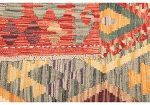 Tappeto Kilim Geometrico Rosso Mattone Verde Salvia 158x198 Cm