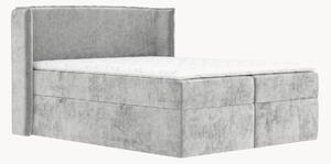 Letto boxspring in ciniglia fatto a mano con contenitore Skyline, H3