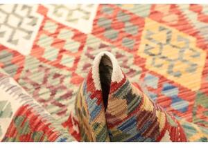 Tappeto Kilim Geometrico Rosso Mattone Avorio 150x195 Cm