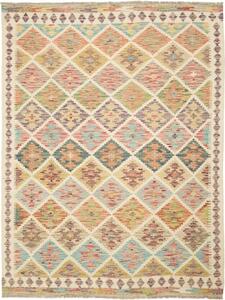 Tappeto Kilim Geometrico Beige Multicolore 152x207 Cm