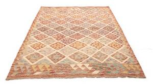 Tappeto Kilim Geometrico Rosso Mattone Avorio 155x202 Cm