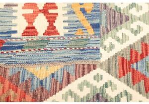 Tappeto Kilim Geometrico Blu Multicolore 153x196 Cm