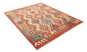 Tappeto Kilim Geometrico Rosso Mattone Avorio 157x192 Cm