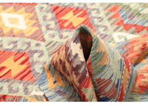 Tappeto Kilim Geometrico Blu Multicolore 153x196 Cm