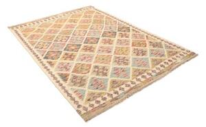Tappeto Kilim Geometrico Beige Multicolore 152x207 Cm