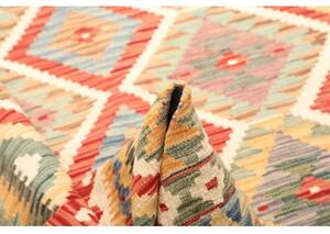 Tappeto Kilim Geometrico Rosso Avorio 156x194 Cm