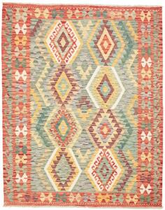 Tappeto Kilim Geometrico Rosso Mattone Verde Salvia 158x198 Cm