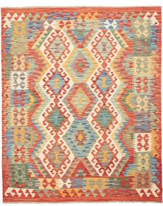 Tappeto Kilim Geometrico Rosso Mattone Avorio 157x192 Cm