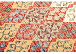 Tappeto Kilim Geometrico Rosso Mattone Avorio 150x195 Cm