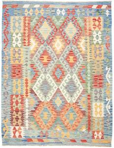 Tappeto Kilim Geometrico Blu Multicolore 153x196 Cm