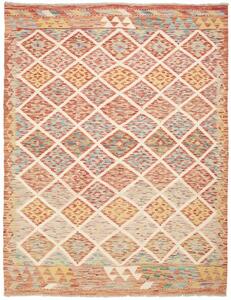 Tappeto Kilim Geometrico Rosso Mattone Avorio 155x202 Cm
