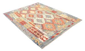 Tappeto Kilim Geometrico Blu Multicolore 153x196 Cm