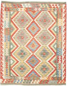 Tappeto Kilim Geometrico Rosso Avorio 156x194 Cm