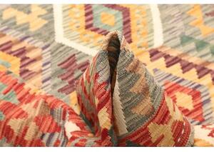 Tappeto Kilim Geometrico Rosso Mattone Verde Salvia 158x198 Cm
