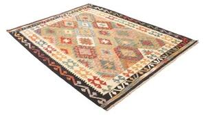 Tappeto Kilim Geometrico Multicolore Beige 159x201 Cm