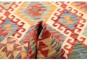 Tappeto Kilim Geometrico Rosso Mattone Avorio 157x192 Cm