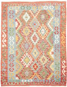 Tappeto Kilim Geometrico Rosso Azzurro 158x198 Cm