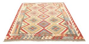 Tappeto Kilim Geometrico Rosso Avorio 156x194 Cm