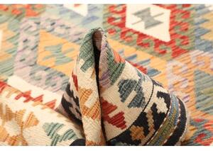 Tappeto Kilim Geometrico Multicolore Beige 159x201 Cm