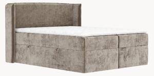 Letto boxspring in ciniglia fatto a mano con contenitore Skyline, H3