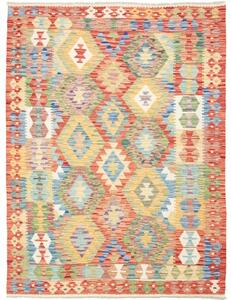 Tappeto Kilim Geometrico Rosso Multicolore 151x203 Cm