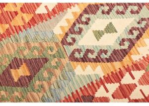 Tappeto Kilim Geometrico Rosso Beige 108x150 Cm