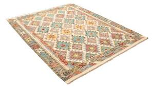 Tappeto Kilim Geometrico Avorio Multicolore 155x194 Cm