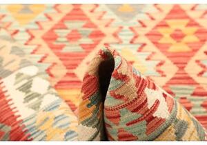 Tappeto Kilim Geometrico Rosso Multicolore 149x201 Cm