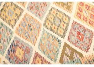 Tappeto Kilim Geometrico Beige Multicolore 148x201 Cm