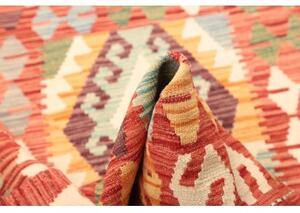 Tappeto Kilim Geometrico Rosso Beige 108x150 Cm