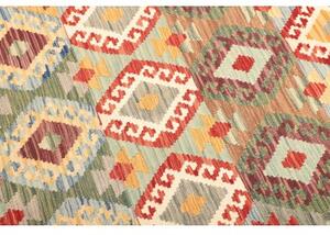 Tappeto Kilim Geometrico Rosso Multicolore 154x198 Cm