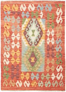 Tappeto Kilim Geometrico Rosso Beige 108x150 Cm