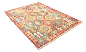Tappeto Kilim Geometrico Rosso Multicolore 151x203 Cm