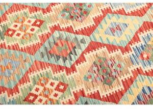Tappeto Kilim Geometrico Rosso Azzurro 146x196 Cm