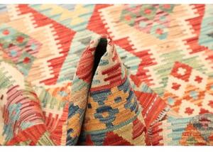 Tappeto Kilim Geometrico Rosso Azzurro 146x196 Cm
