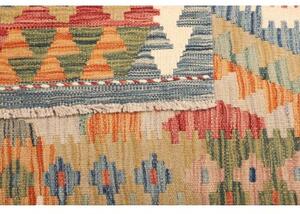 Tappeto Kilim Stilizzato Beige Azzurro 97x150 Cm