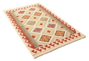 Tappeto Kilim Geometrico Beige Rosso Mattone 99x155 Cm